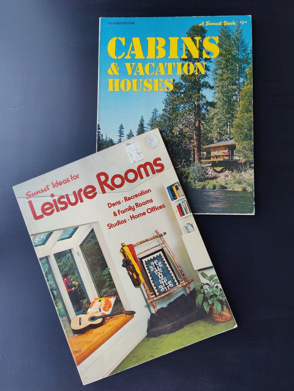 2 Vintage Sunset Books 70s | Cabins & Vacation Houses + Leisure Rooms